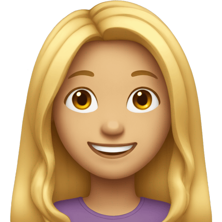 girl with long hairs and smiling  emoji