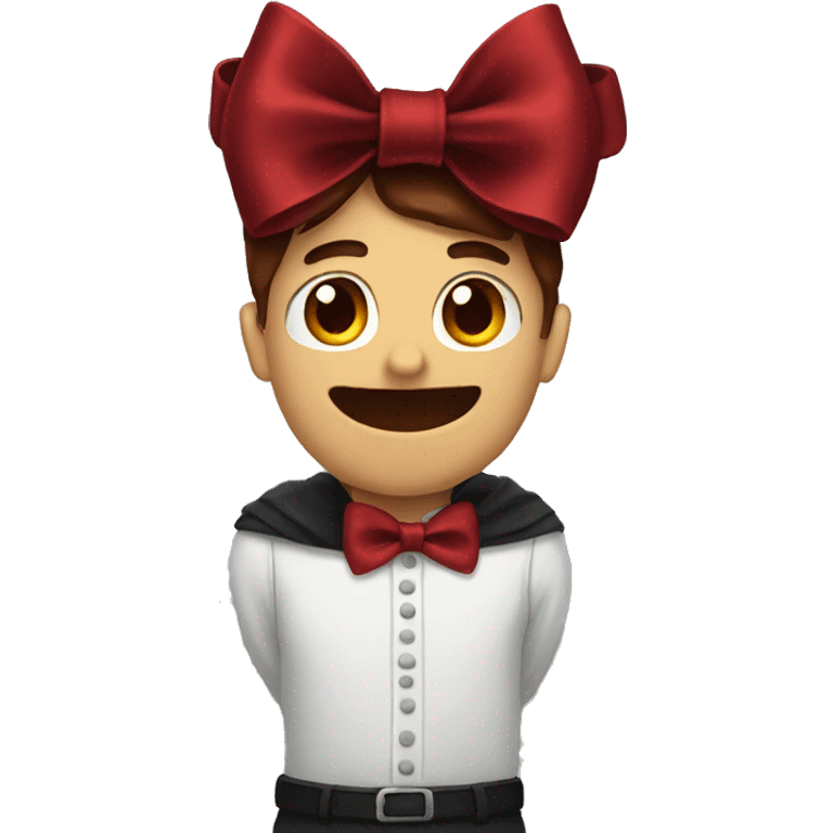 Dark red bow emoji