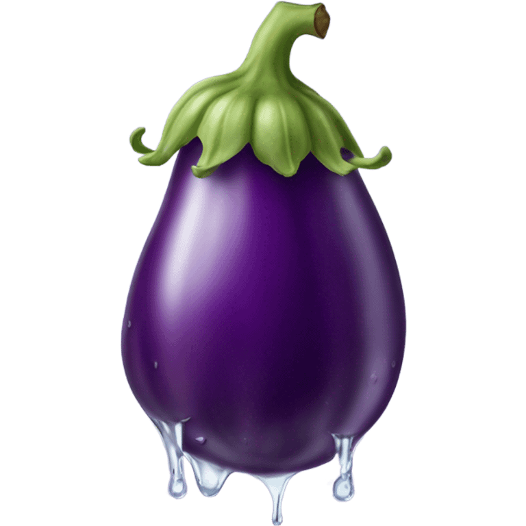  Eggplant with water drops coming out the tip  emoji