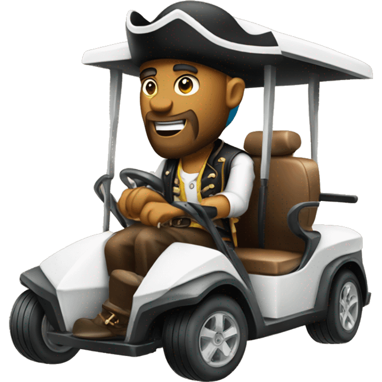 Pirate on a golf cart emoji