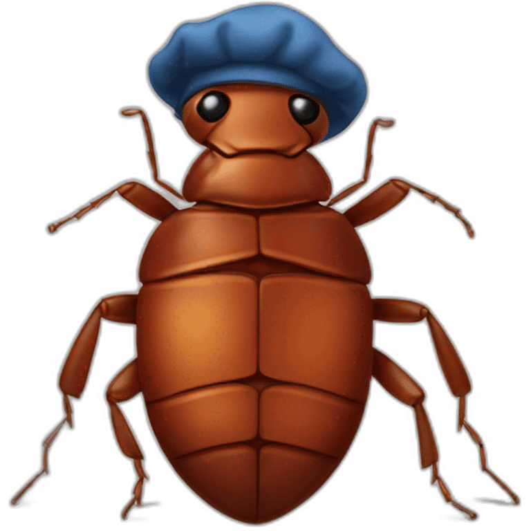 bed bug wearing a beret emoji