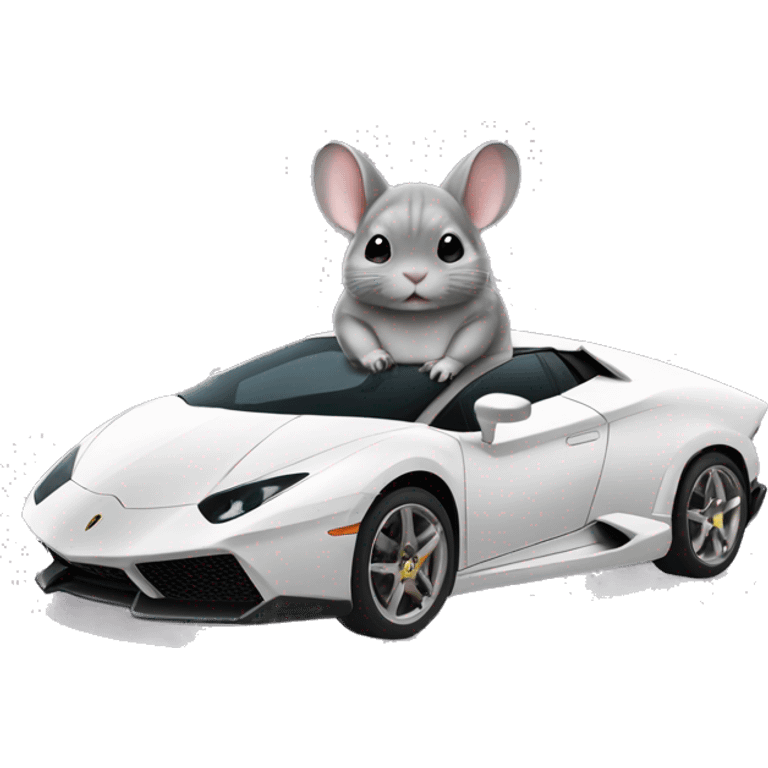 Chinchilla in Lamborghini svj  emoji