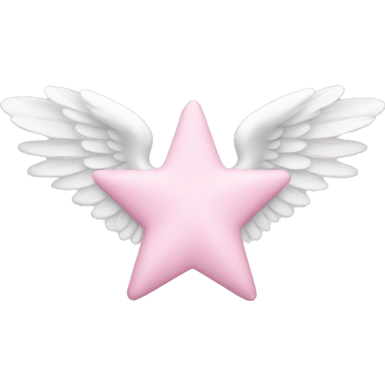 Light pink star with white angel wings emoji