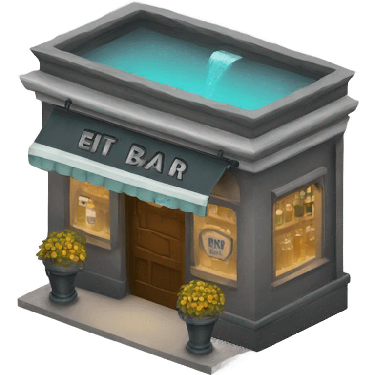 Bar with FOUNTAIN sign emoji