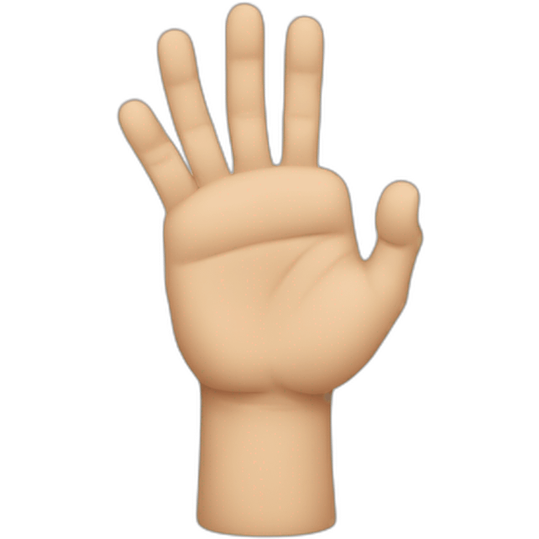 Palm of one hand open except for the middle finger, which is extended outwards emoji