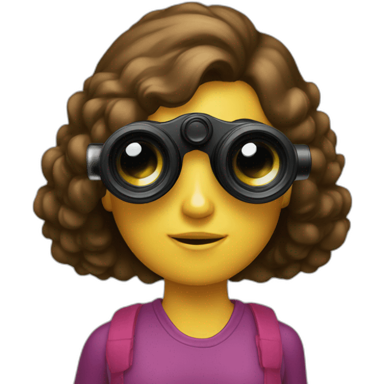 girl binoculars emoji