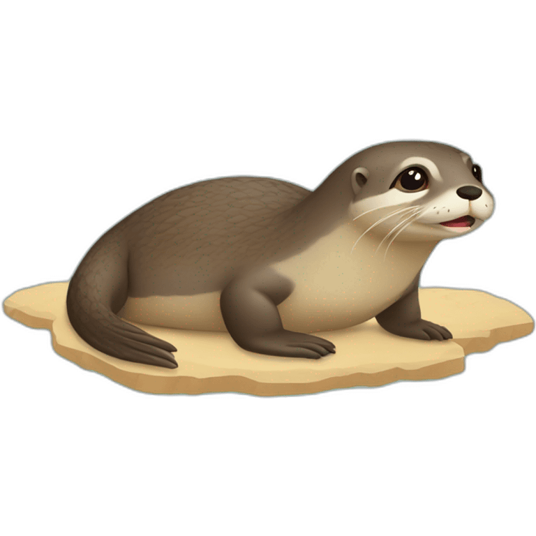 Loutre sur tortue emoji