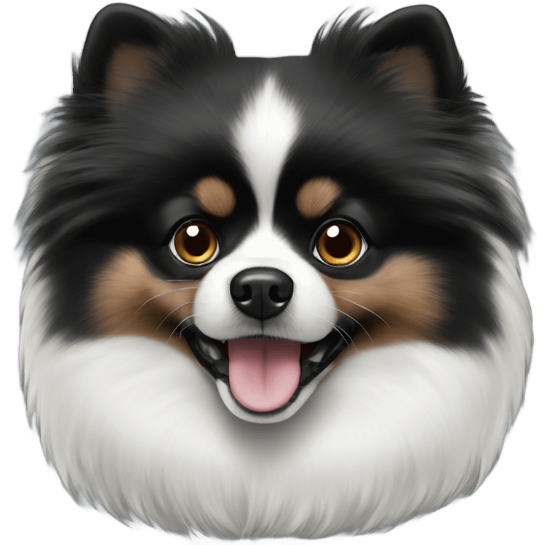 Black and white Pomeranian  emoji