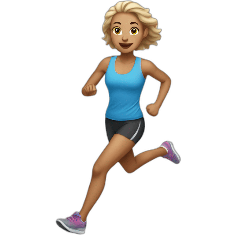 light skin woman running emoji