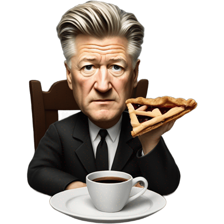 david lynch drinking coffee and cherry pie emoji