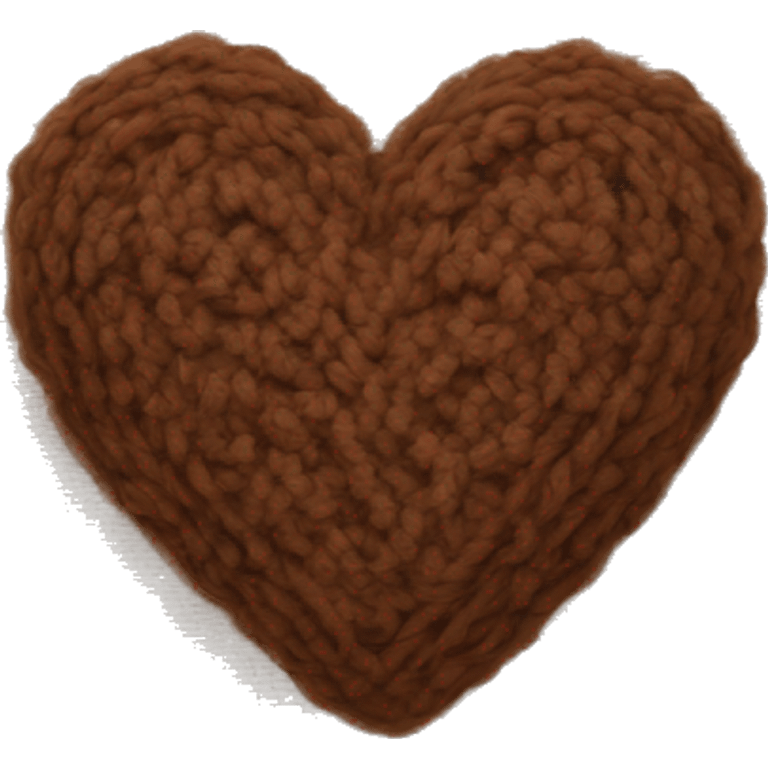 Brown knitted heart emoji