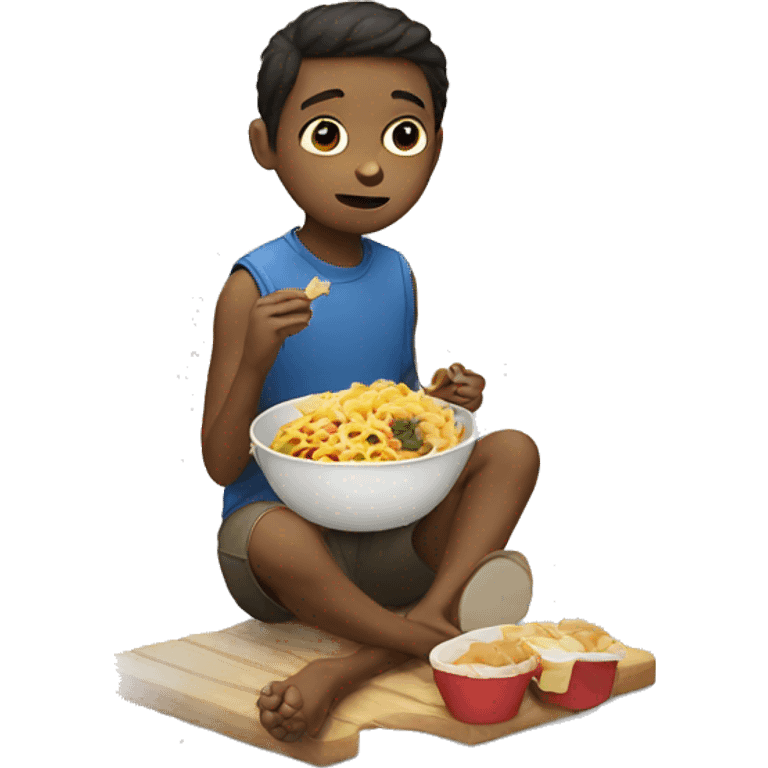 boy eating food emoji