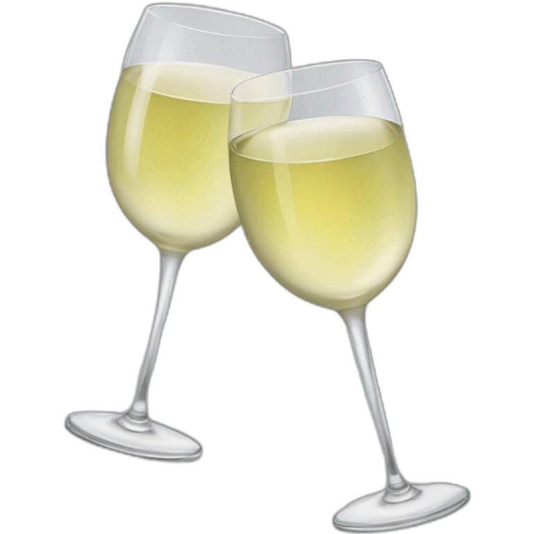 Two glasses of white wine are clink emoji