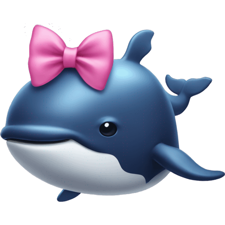 whale with pink bow on head emoji