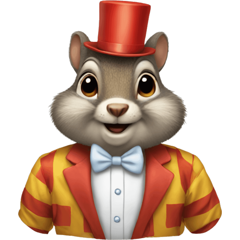 Squirrel wearing a clown suit emoji