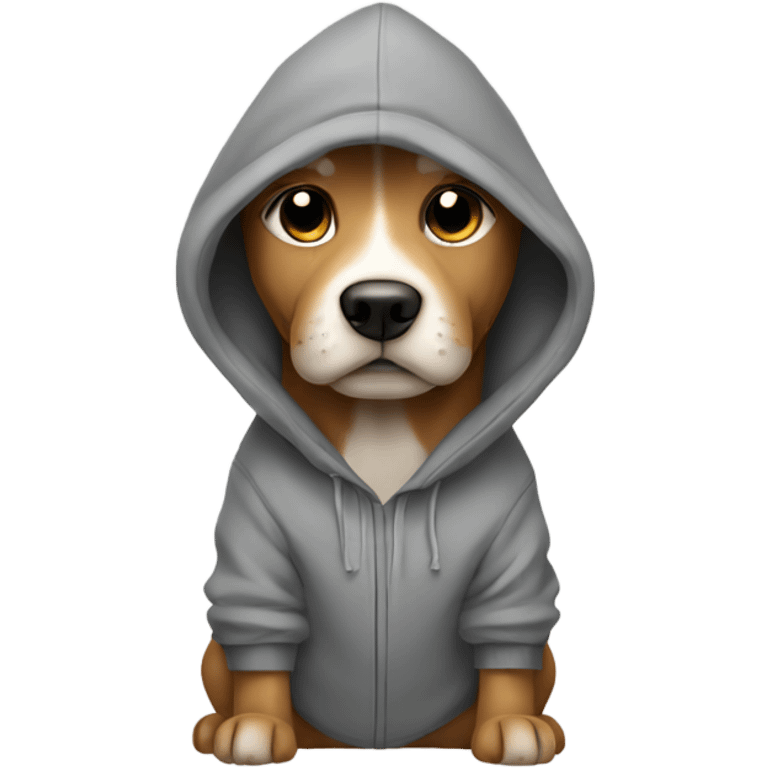 Dog wearing a hoodie emoji