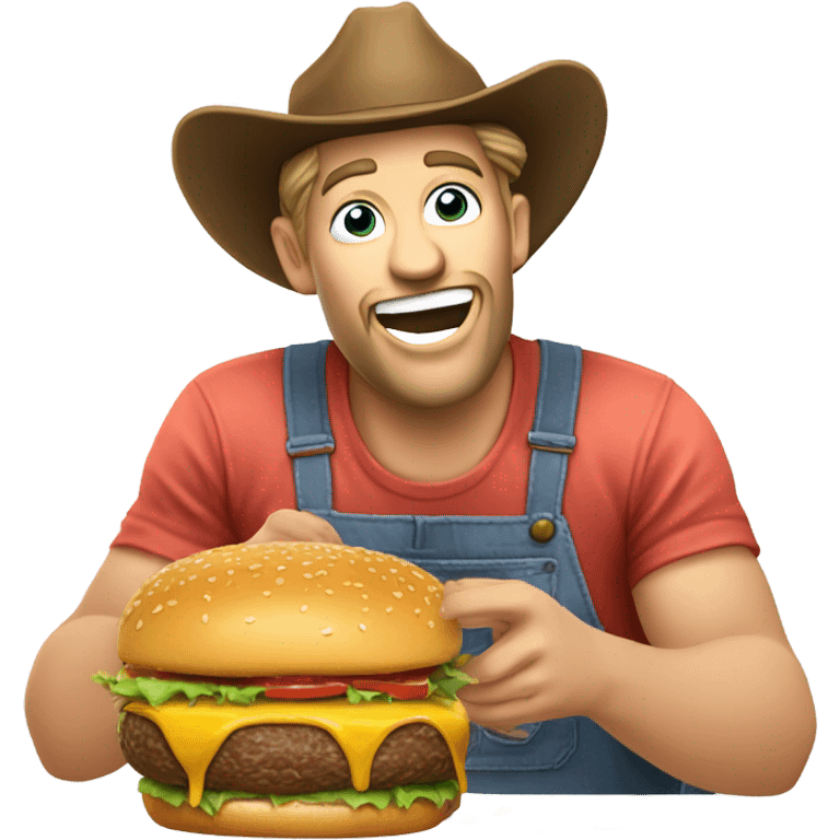 Hillbilly eating a burger emoji