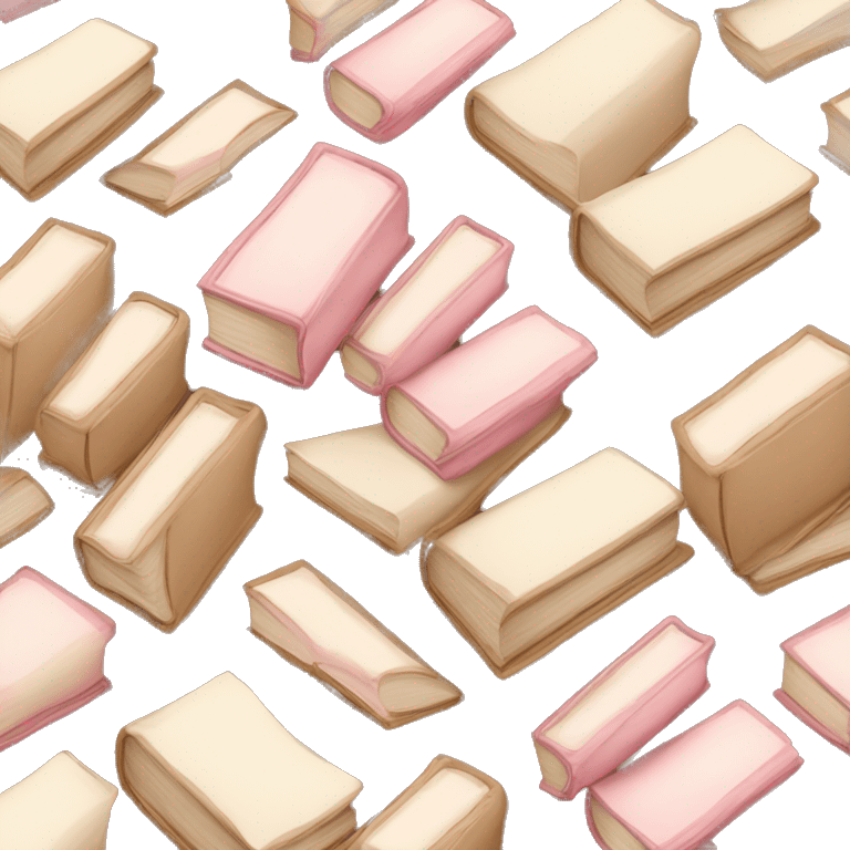 stack of brown cream and light pink books emoji