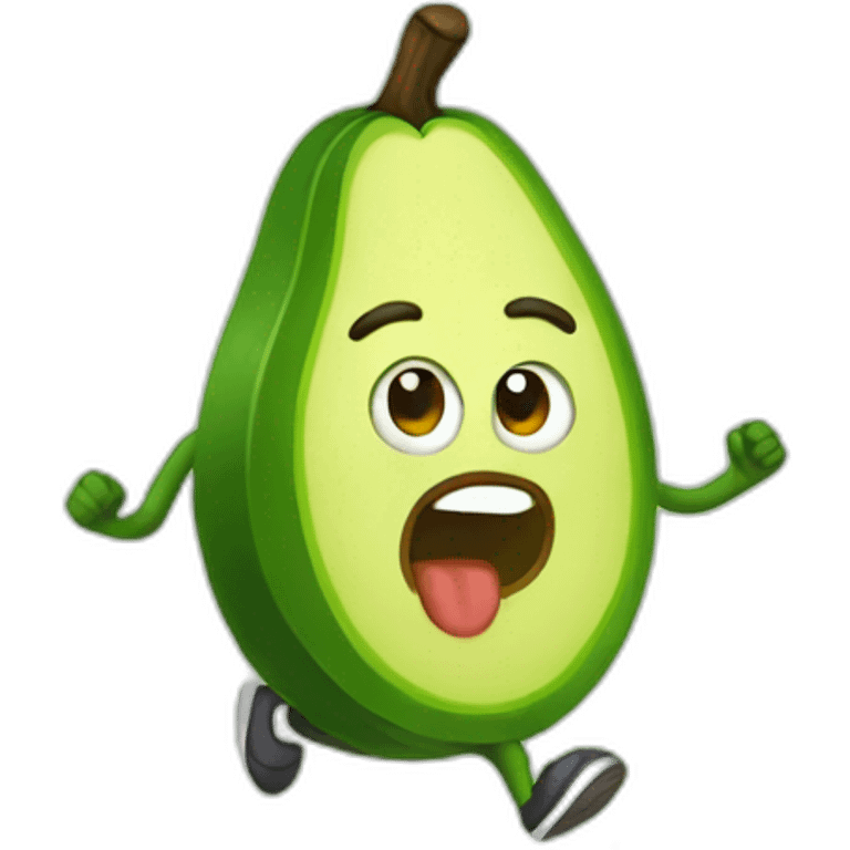 running avocado emoji