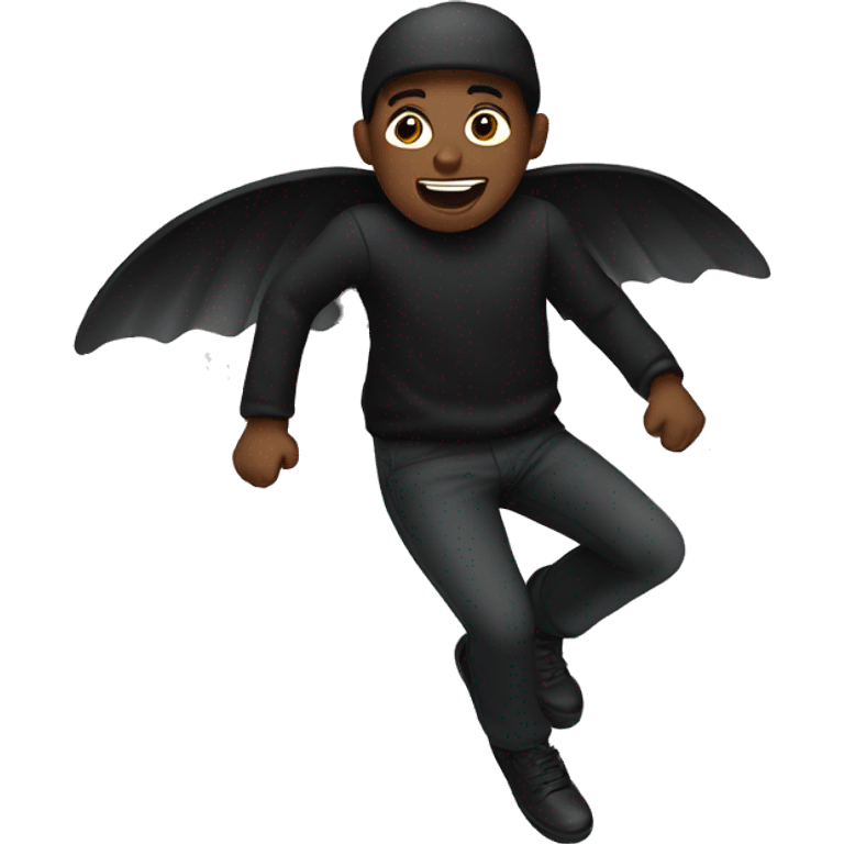 Someone is flying all black emoji