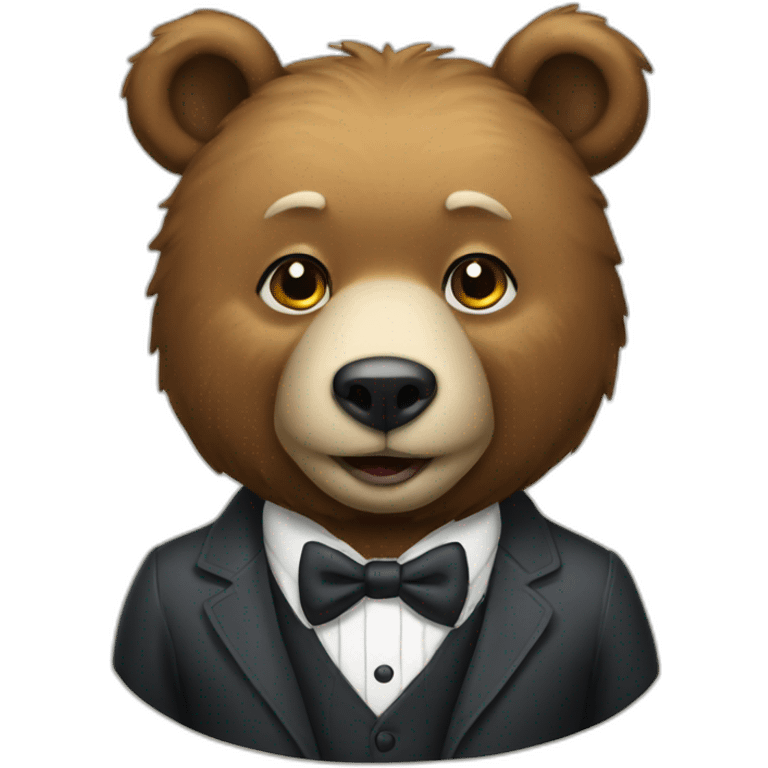 Well-dressed bear emoji