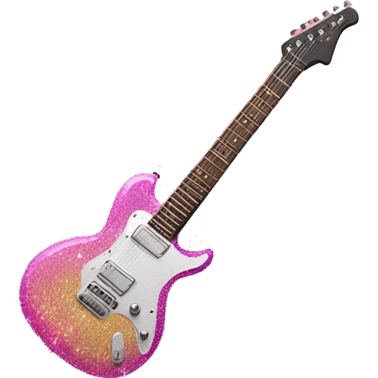 Pink ombre electric guitar with glitter  emoji