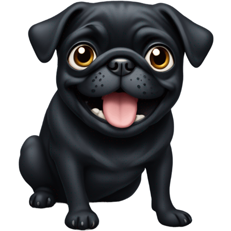 Black pug slapping  emoji