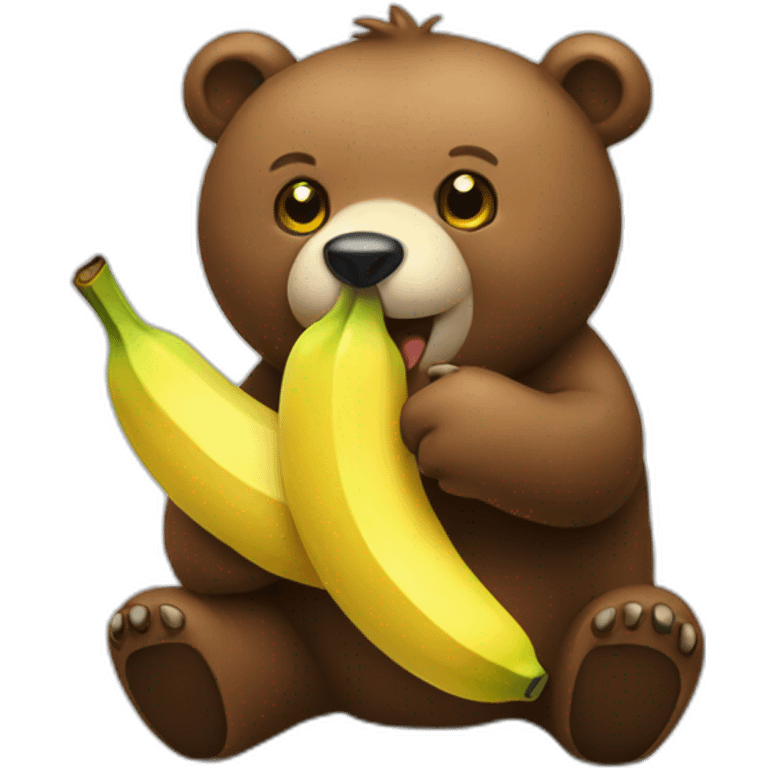 bear eating banana emoji