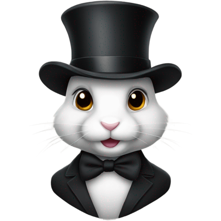 ￼ a rabbit with a top hat emoji