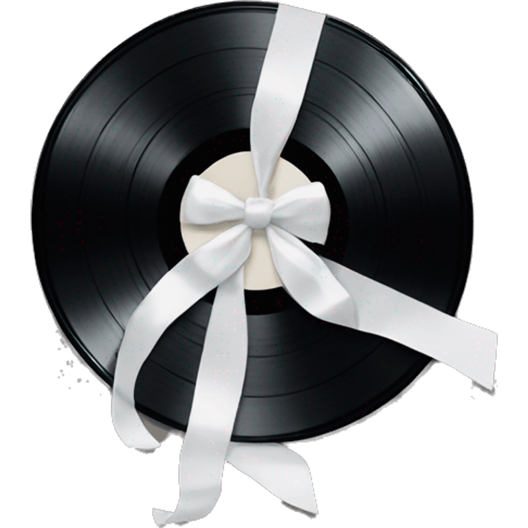  vinyl record with white bow emoji