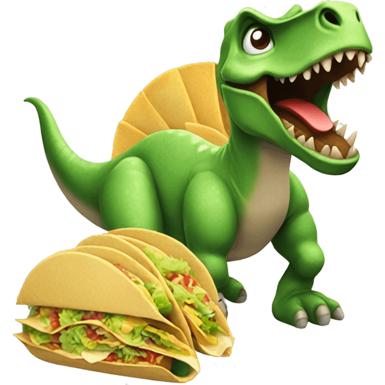 Dinosaur with tacos  emoji