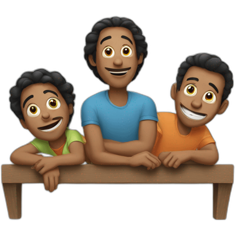 Three goofy friends hanging out emoji