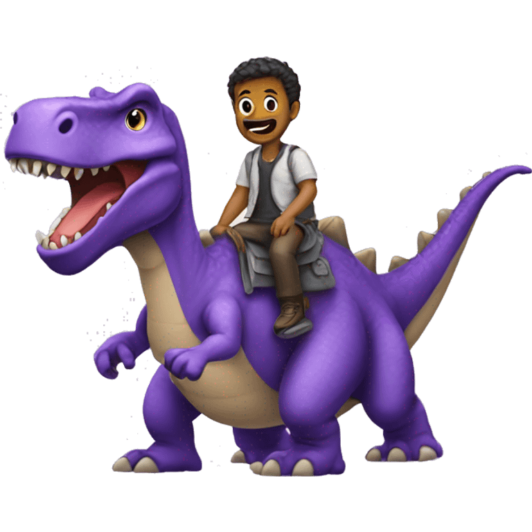 Guy on purple dinosaur  emoji