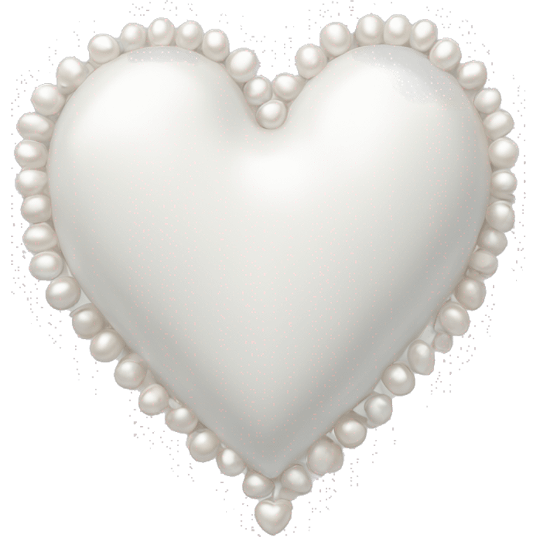 white heart with white pearls outlining the heart emoji