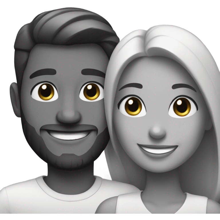 smiling couple in greyscale emoji