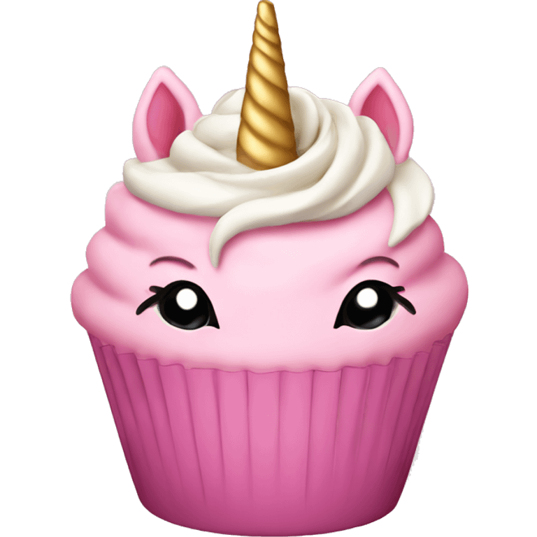 Light pink Unicorn cupcake  emoji