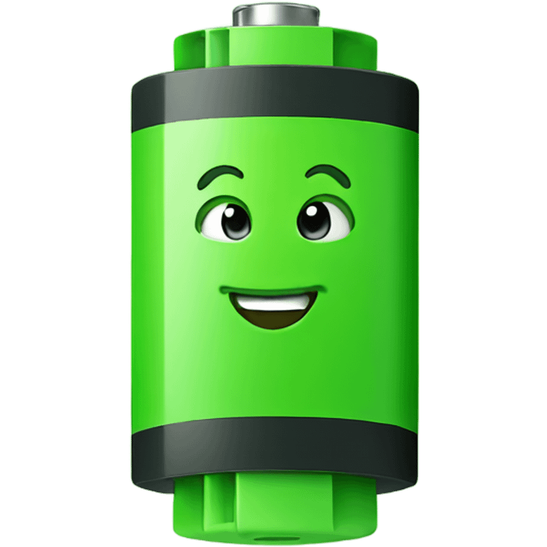  Green battery smiling emoji