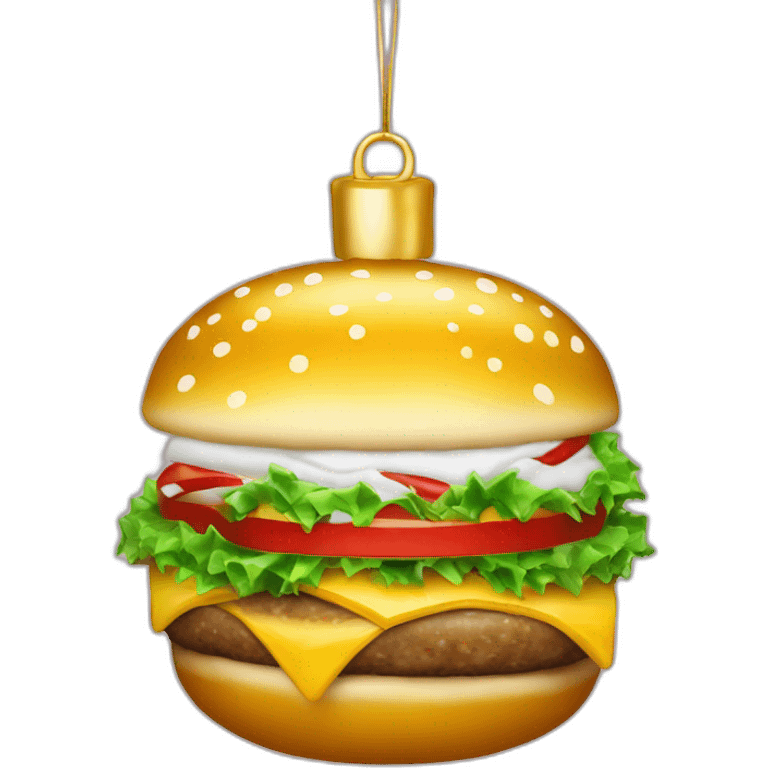 gold christmas bauble burger emoji