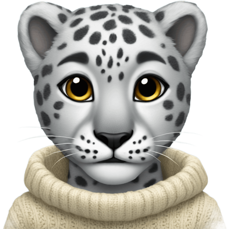 Snow leopard wearing a sweater  emoji