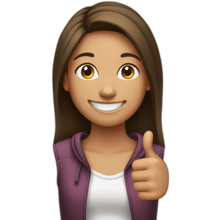 teenage girl smiling with thumbs up  emoji