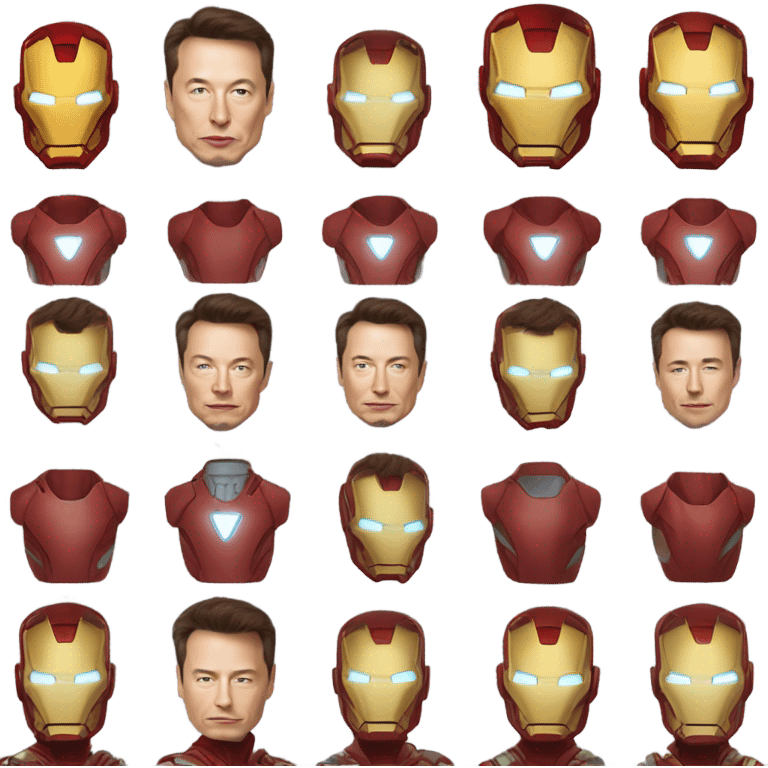 elon musk dressed as iron man emoji