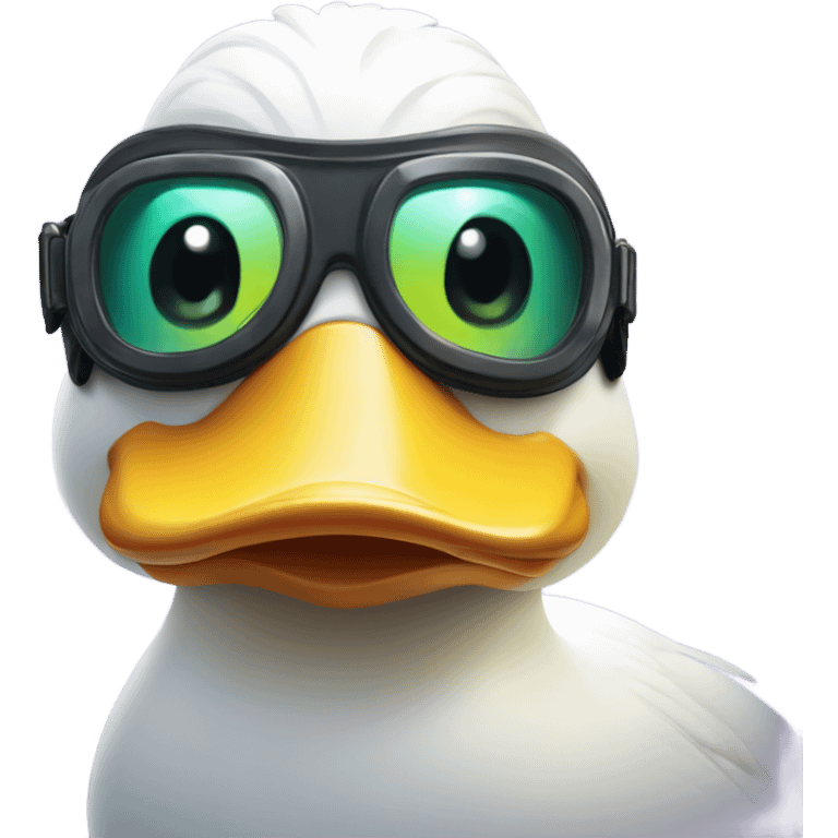 Duck with goggles  emoji