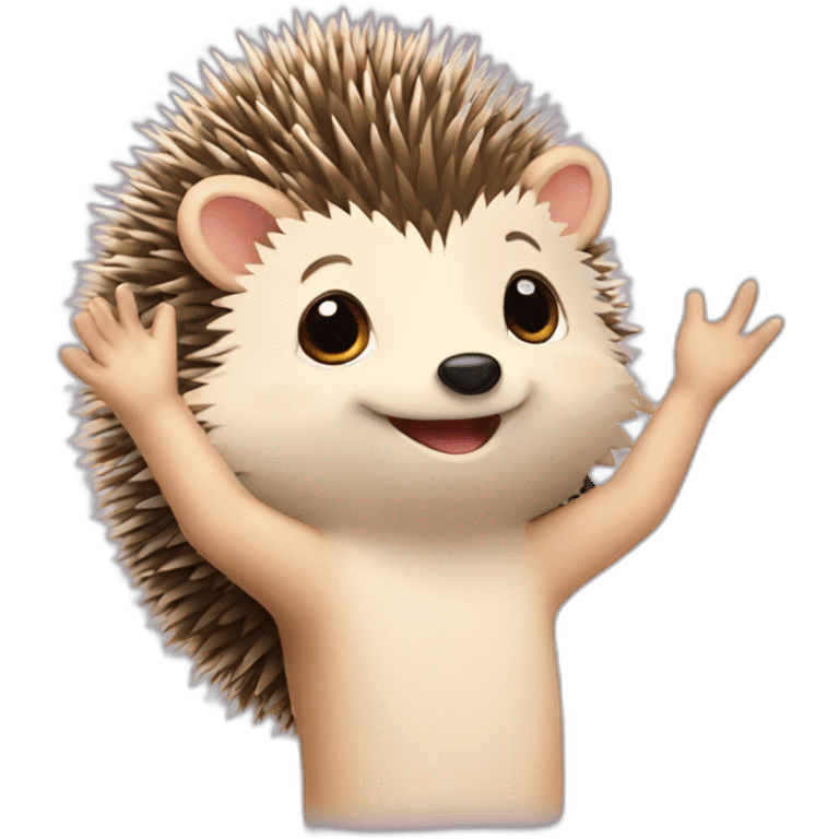 hedgehog high five emoji