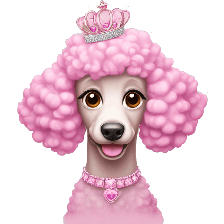 pink poodle with tiara emoji