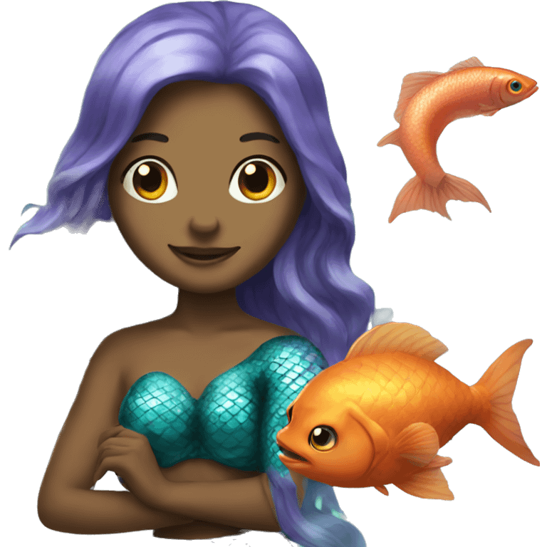 Mermaid and fish emoji