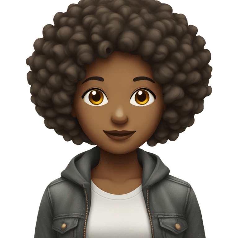 Cute girl with Afro  emoji