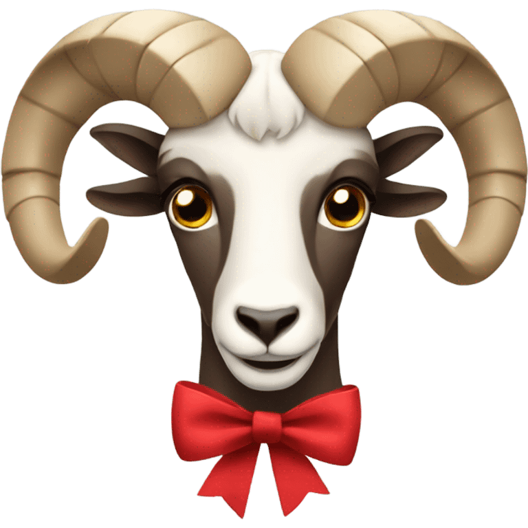 Ram wearing red bow emoji