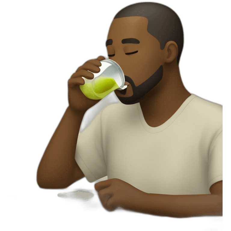 Kayne west drinking yerba mate emoji