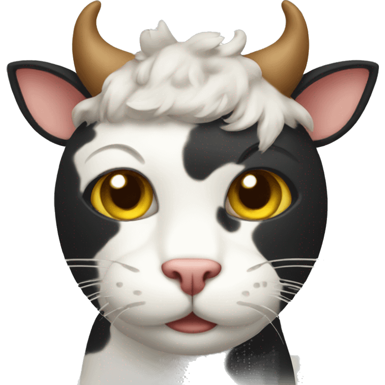 cat wearing a cow costume  emoji