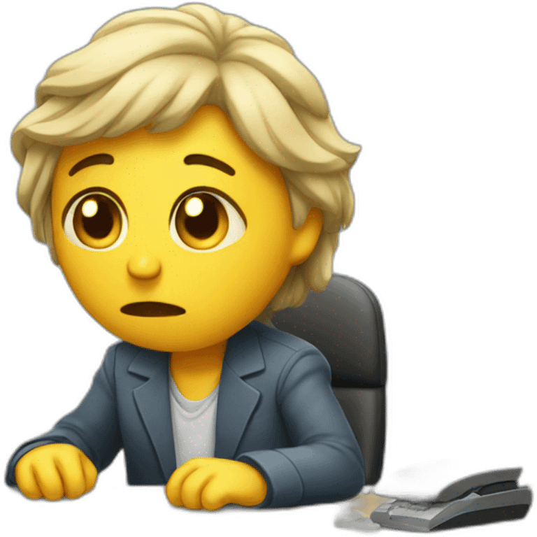 sad you are working at a desk emoji